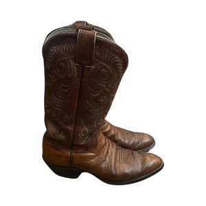 GUC Vintage Olathe Boots Brown Leather Cowboy Boots - US Size 12 AA (Mens)